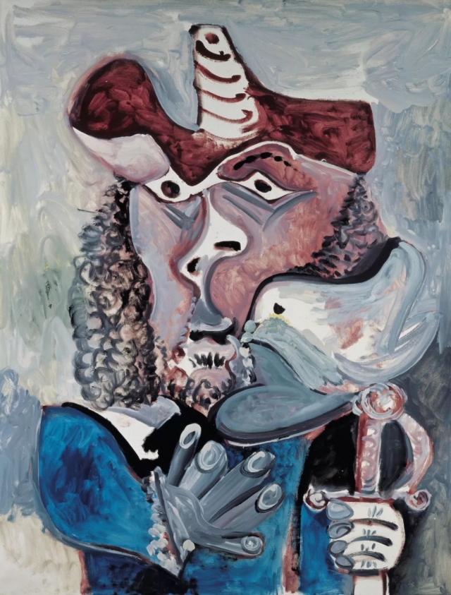 巴勃罗·毕加索 带鸟的步兵 布面油彩  油画 1971年 146cmx114cm 1996